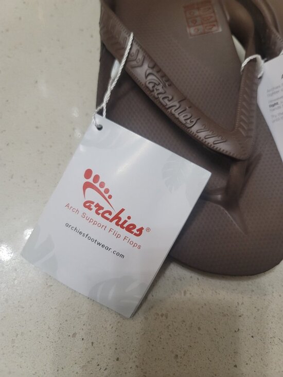 Archie’s Arch Support Flip Flops Unisex Men 8/ Women 9 New NWT Brown main image 4